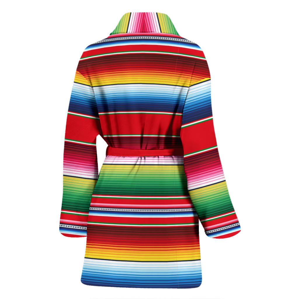 Serape Pattern Women Bath Robe-JTAMIGO.COM