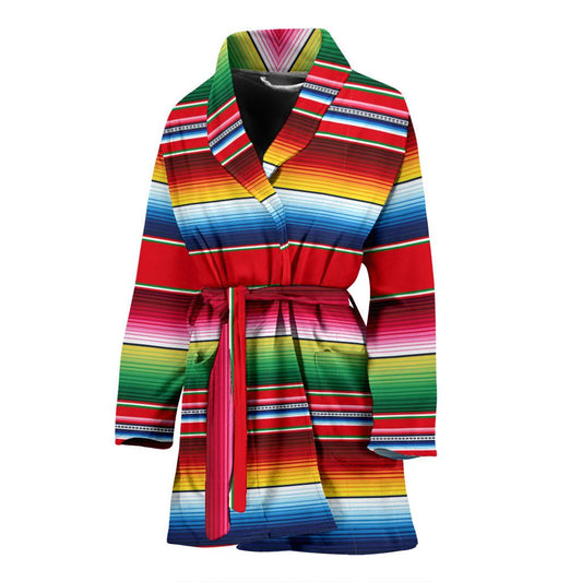 Serape Pattern Women Bath Robe-JTAMIGO.COM