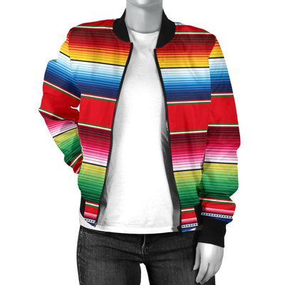 Serape Pattern Women Casual Bomber Jacket