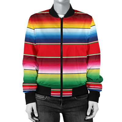 Serape Pattern Women Casual Bomber Jacket