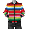 Serape Pattern Women Casual Bomber Jacket