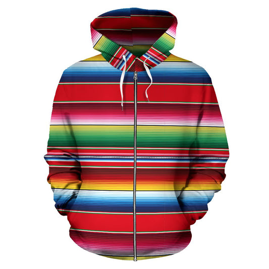Serape Pattern Zip Up Hoodie