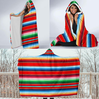 Serape Print Hooded Blanket-JTAMIGO.COM