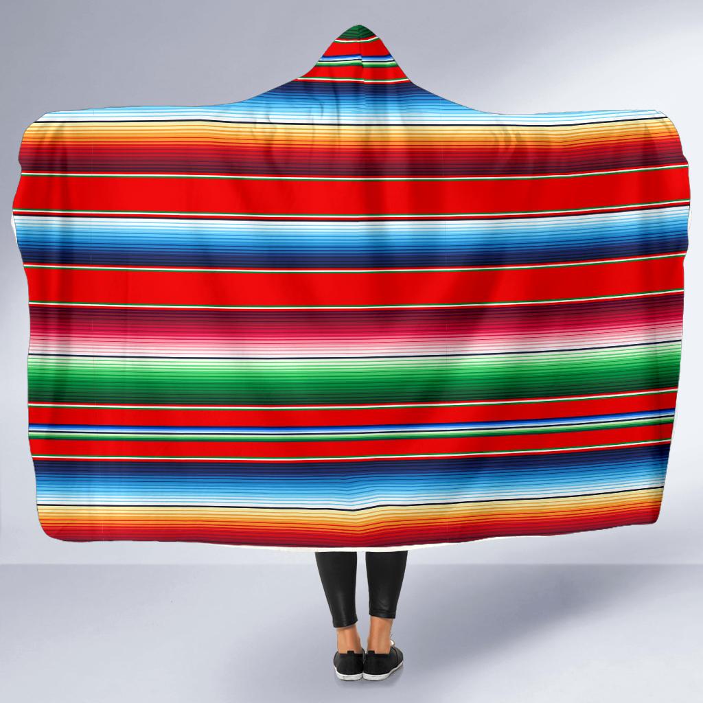 Serape Print Hooded Blanket-JTAMIGO.COM