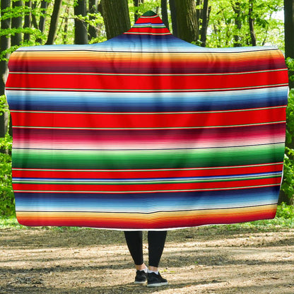 Serape Print Hooded Blanket-JTAMIGO.COM