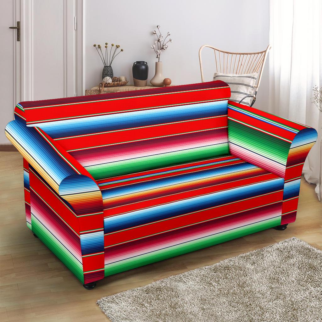 Serape Print Loveseat Slipcover-JTAMIGO.COM
