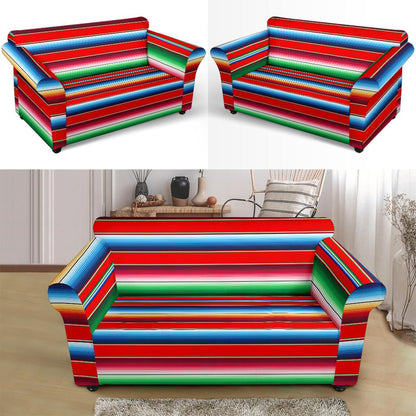 Serape Print Loveseat Slipcover-JTAMIGO.COM