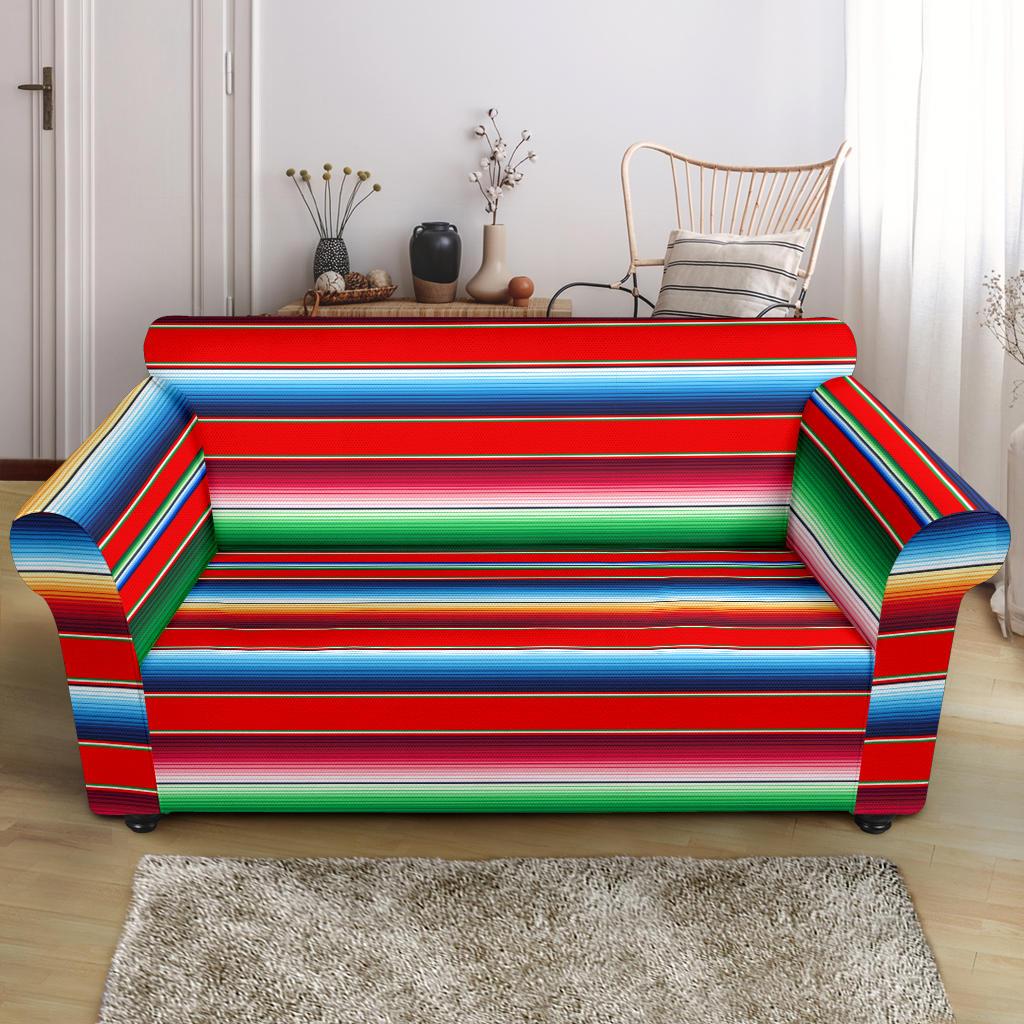 Serape Print Loveseat Slipcover-JTAMIGO.COM