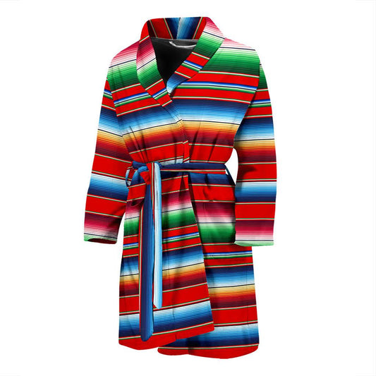 Serape Print Men Bath Robe-JTAMIGO.COM