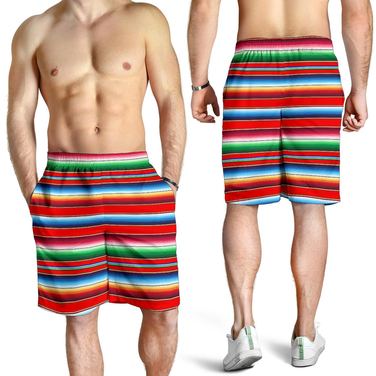Serape Print Mens Shorts-JTAMIGO.COM