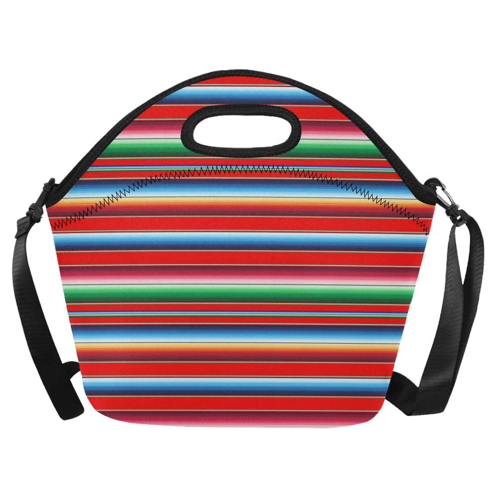 Serape Print Neoprene Lunch Bag (Model 1669)(Large)-JTAMIGO.COM