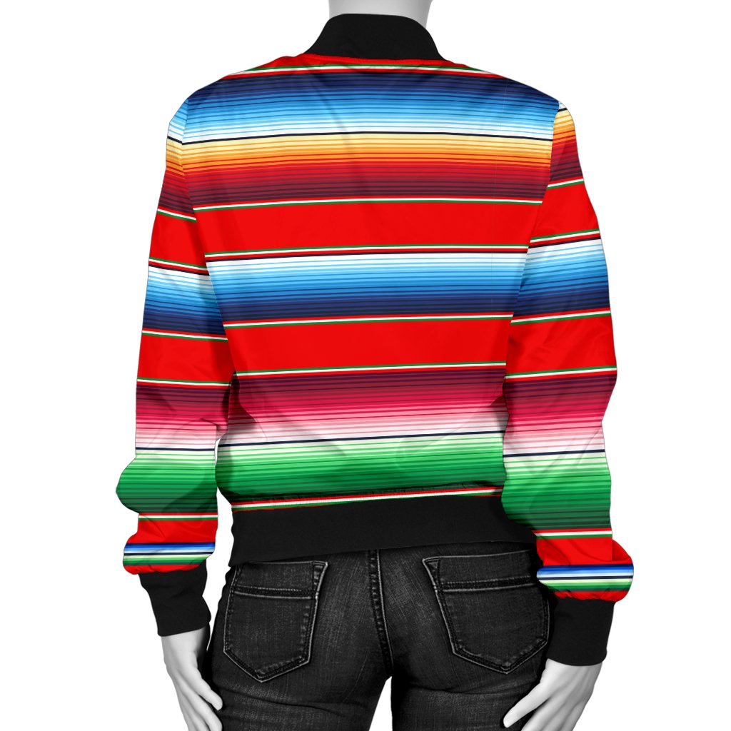Serape Print Women Casual Bomber Jacket