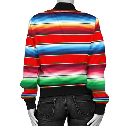 Serape Print Women Casual Bomber Jacket