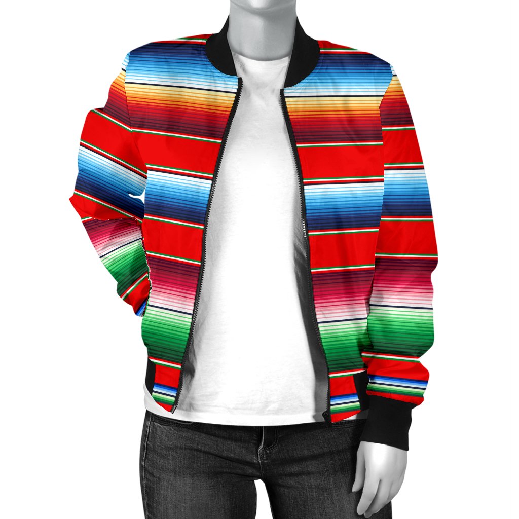 Serape Print Women Casual Bomber Jacket