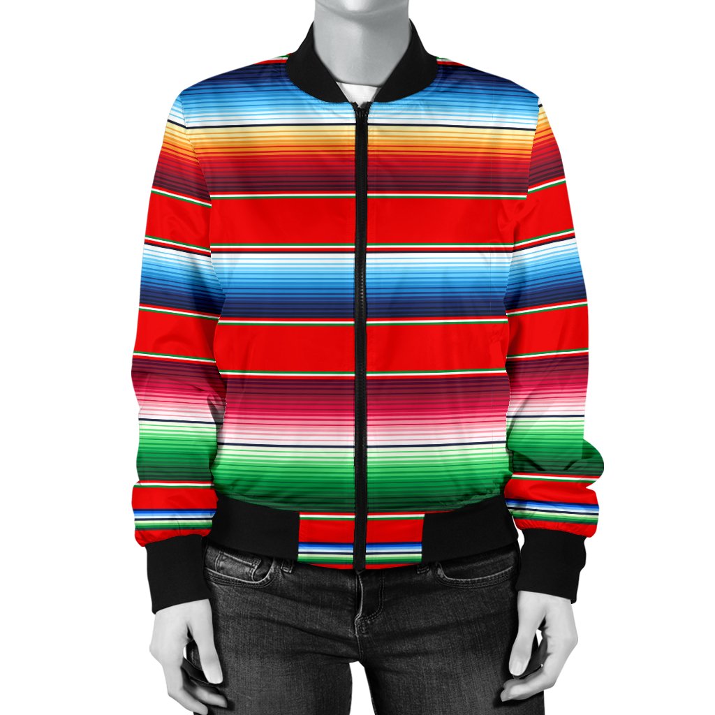 Serape Print Women Casual Bomber Jacket