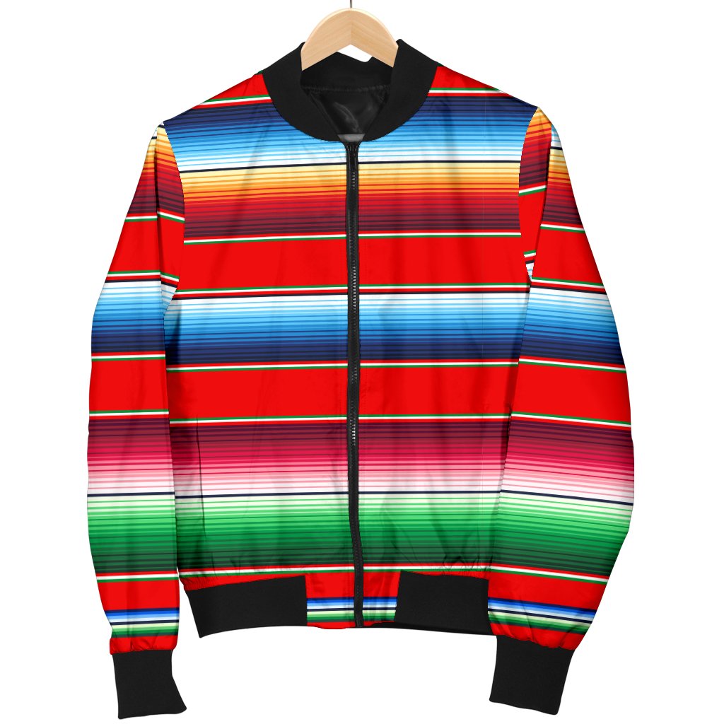 Serape Print Women Casual Bomber Jacket