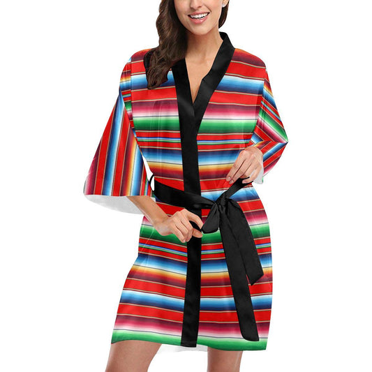 Serape Print Women Short Kimono Robe