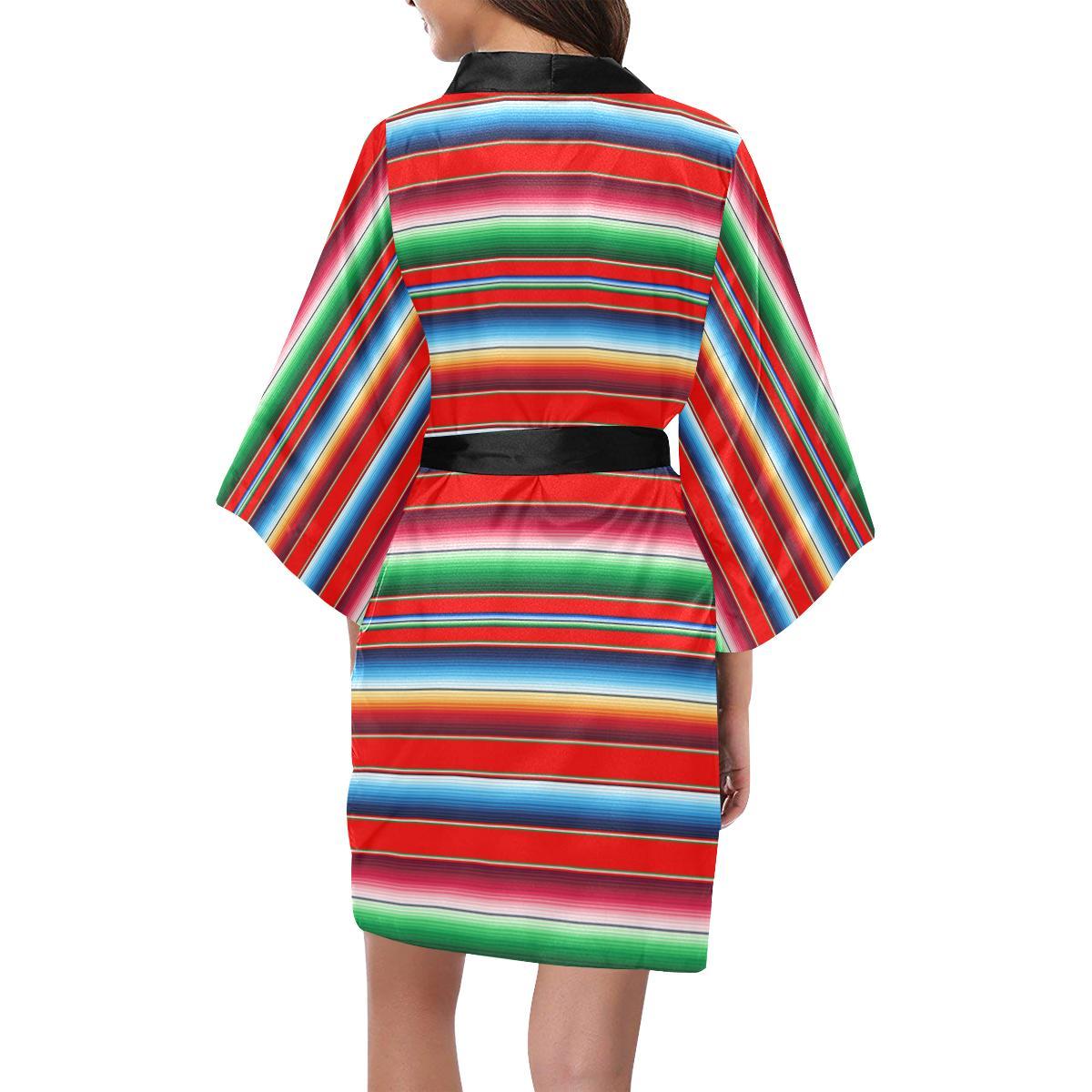 Serape Print Women Short Kimono Robe