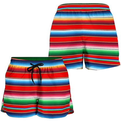 Serape Print Women Shorts-JTAMIGO.COM