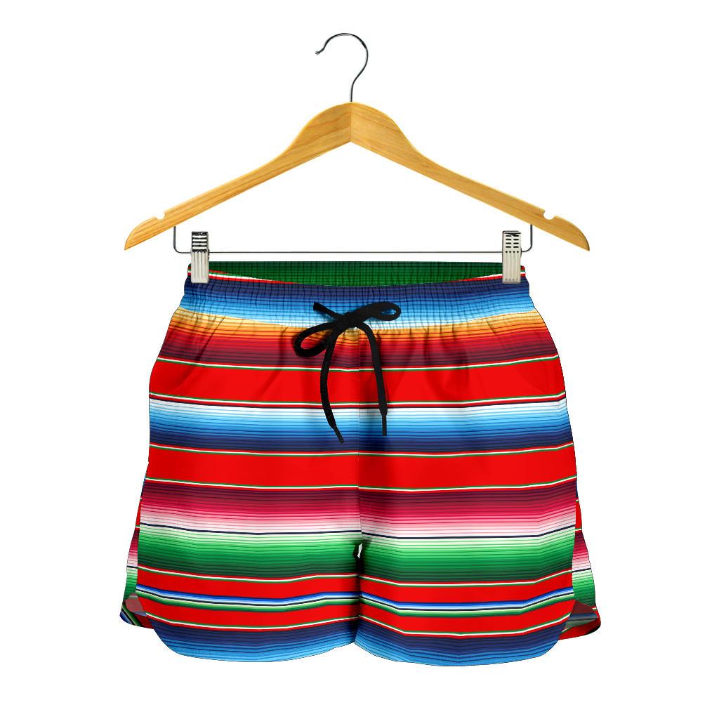 Serape Print Women Shorts-JTAMIGO.COM