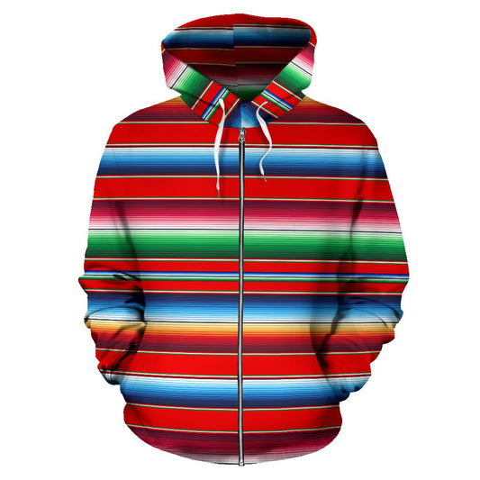 Serape Print Zip Up Hoodie