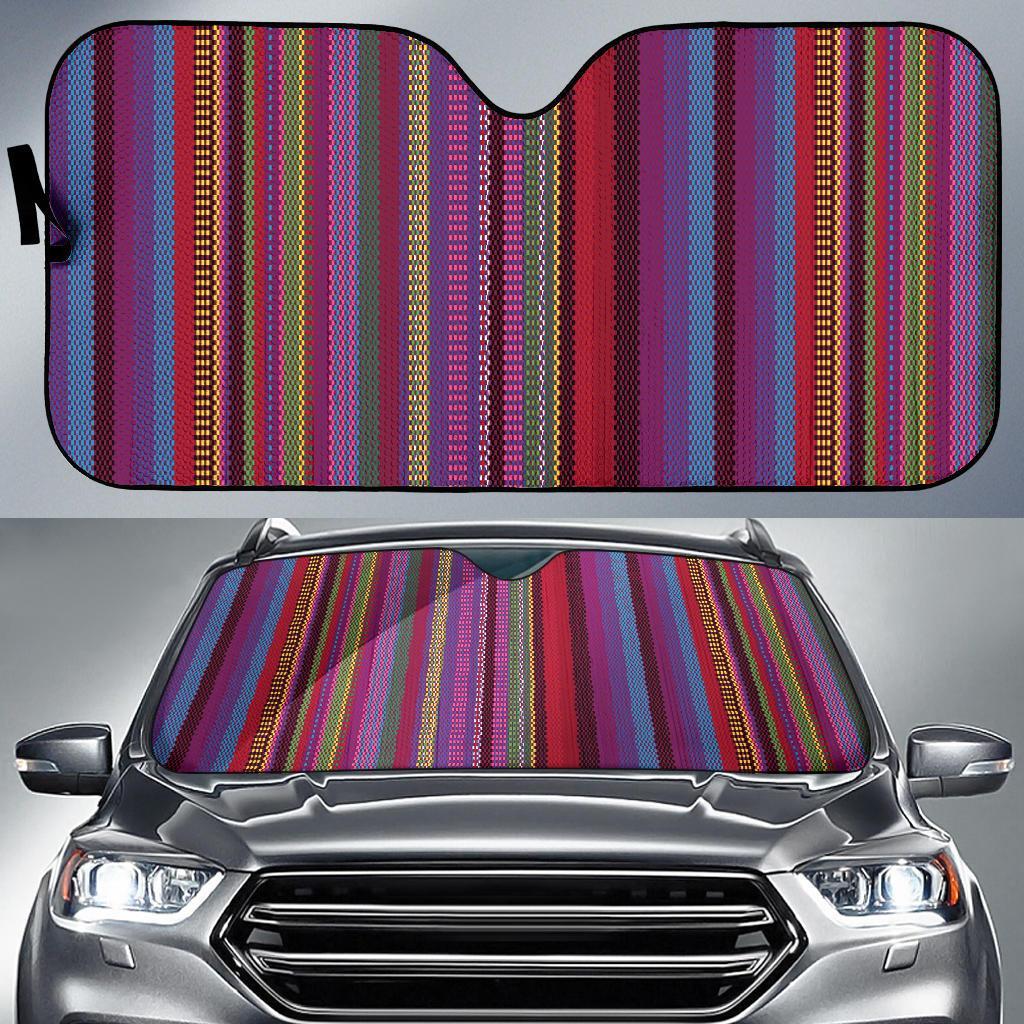 Serape Stripe Print Car Sun Shade For Windshield