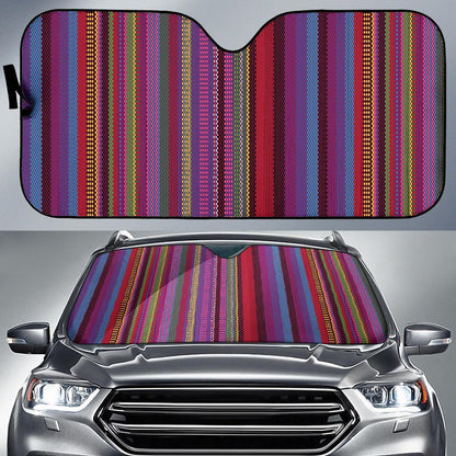 Serape Stripe Print Car Sun Shade For Windshield