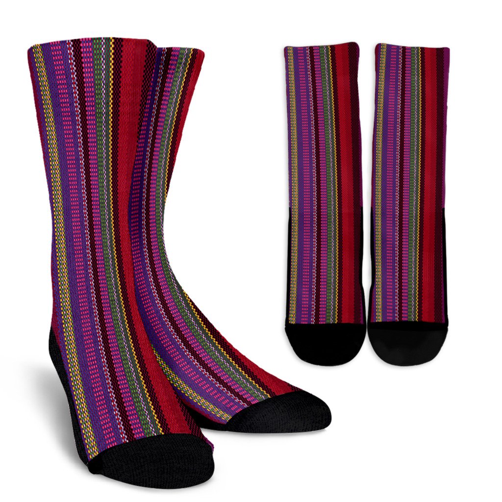 Serape Stripe Print Crew Socks