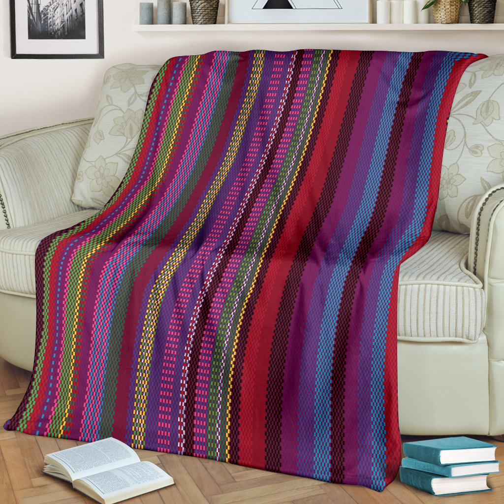 Serape Stripe Print Fleece Blanket