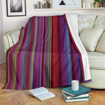 Serape Stripe Print Fleece Blanket