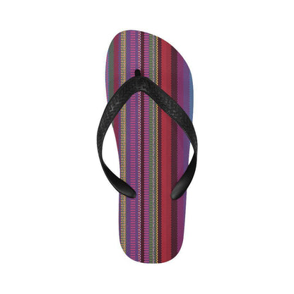 Serape Stripe Print Flip Flops-JTAMIGO.COM