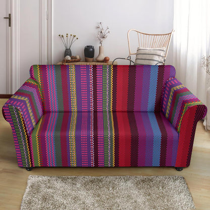 Serape Stripe Print Loveseat Slipcover-JTAMIGO.COM