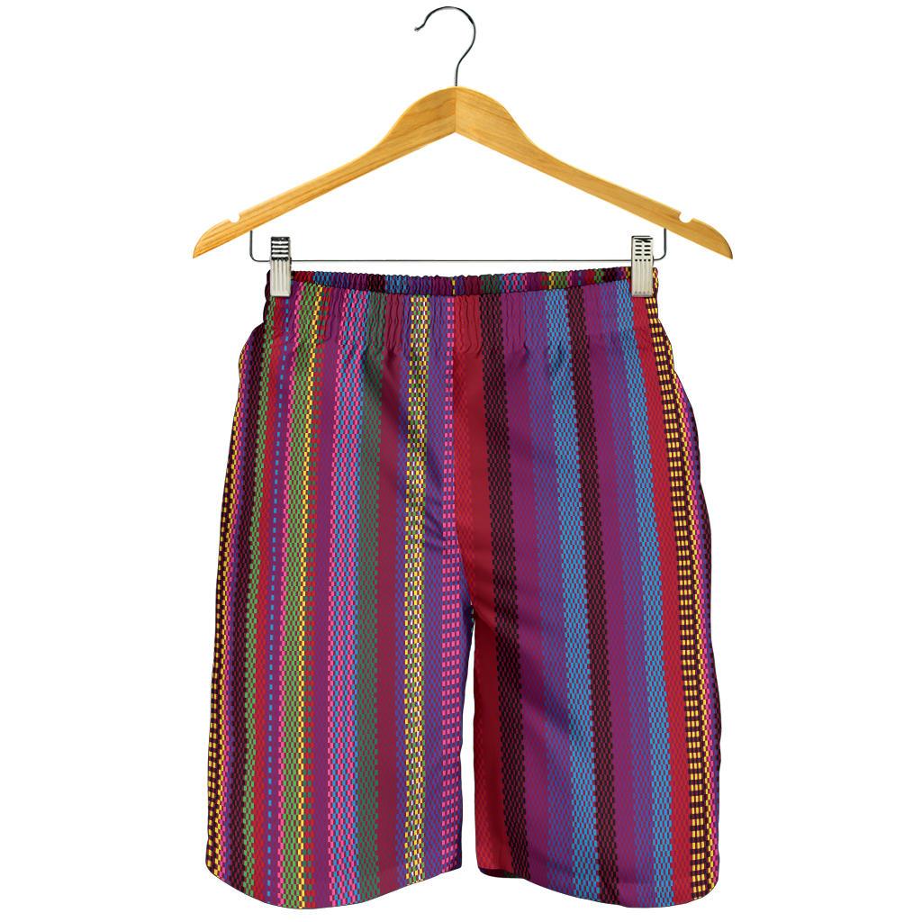 Serape Stripe Print Mens Shorts-JTAMIGO.COM