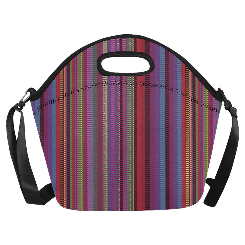Serape Stripe Print Neoprene Lunch Bag (Model 1669)(Large)-JTAMIGO.COM