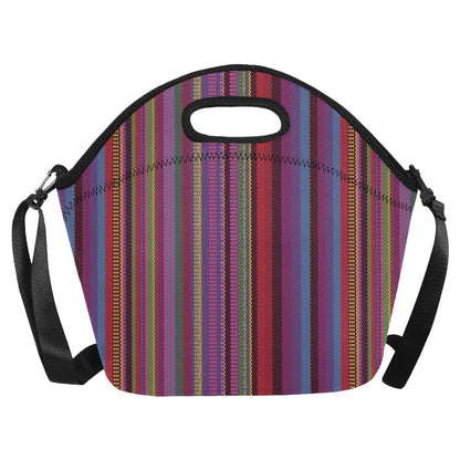 Serape Stripe Print Neoprene Lunch Bag (Model 1669)(Large)-JTAMIGO.COM