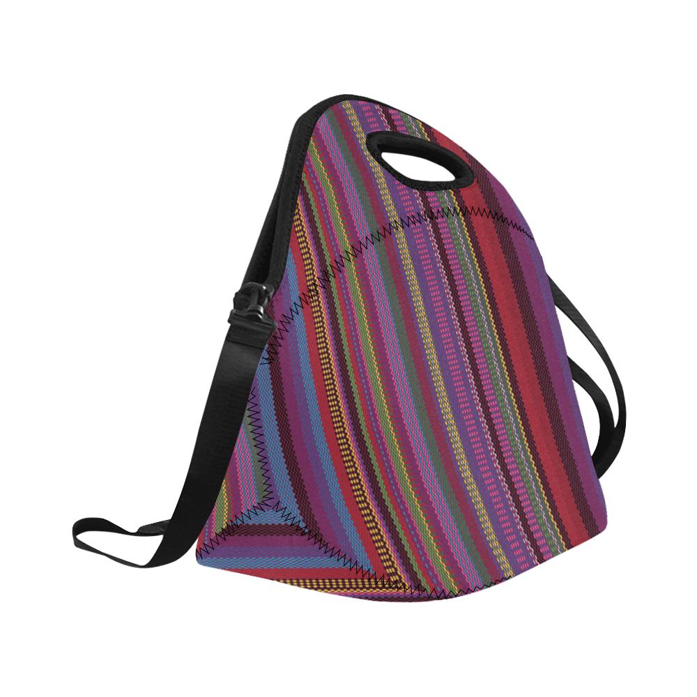Serape Stripe Print Neoprene Lunch Bag (Model 1669)(Large)-JTAMIGO.COM