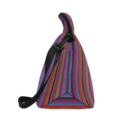 Serape Stripe Print Neoprene Lunch Bag (Model 1669)(Large)-JTAMIGO.COM