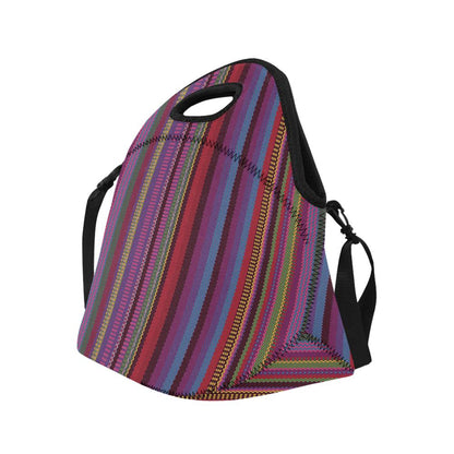Serape Stripe Print Neoprene Lunch Bag (Model 1669)(Large)-JTAMIGO.COM