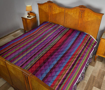 Serape Stripe Print Premium Quilt-JTAMIGO.COM