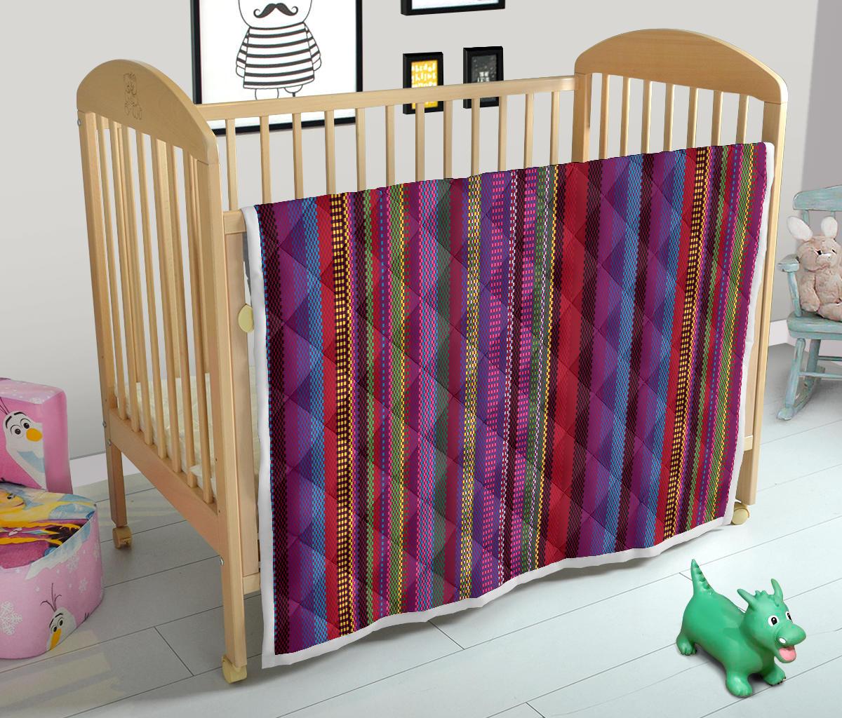 Serape Stripe Print Premium Quilt-JTAMIGO.COM