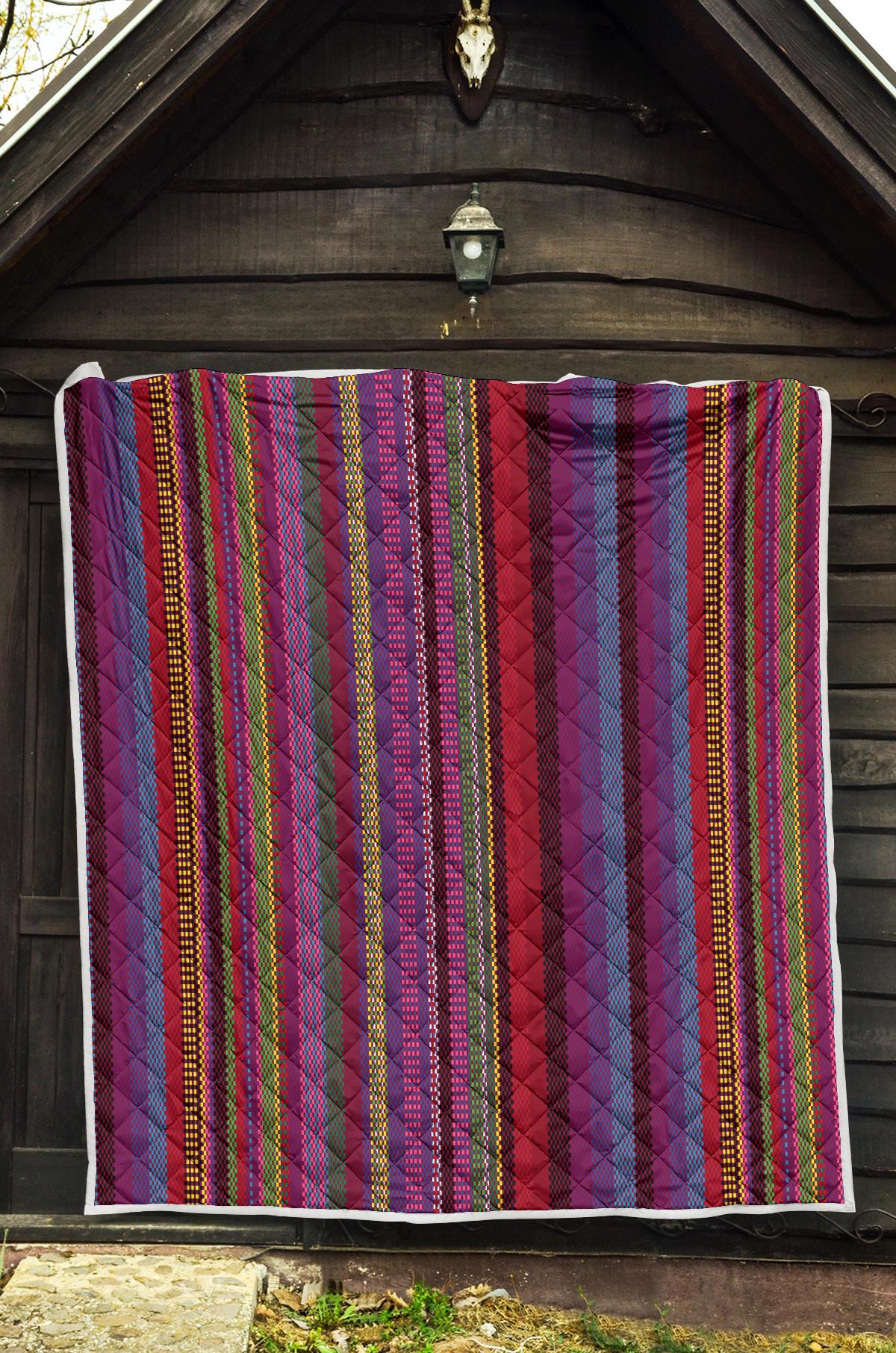 Serape Stripe Print Premium Quilt-JTAMIGO.COM