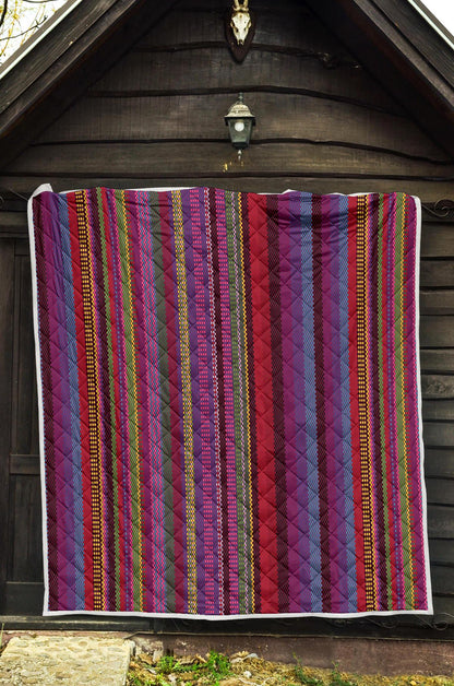 Serape Stripe Print Premium Quilt-JTAMIGO.COM