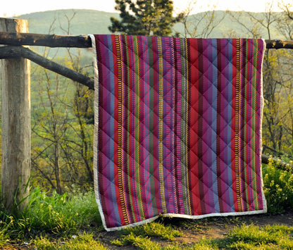 Serape Stripe Print Premium Quilt-JTAMIGO.COM