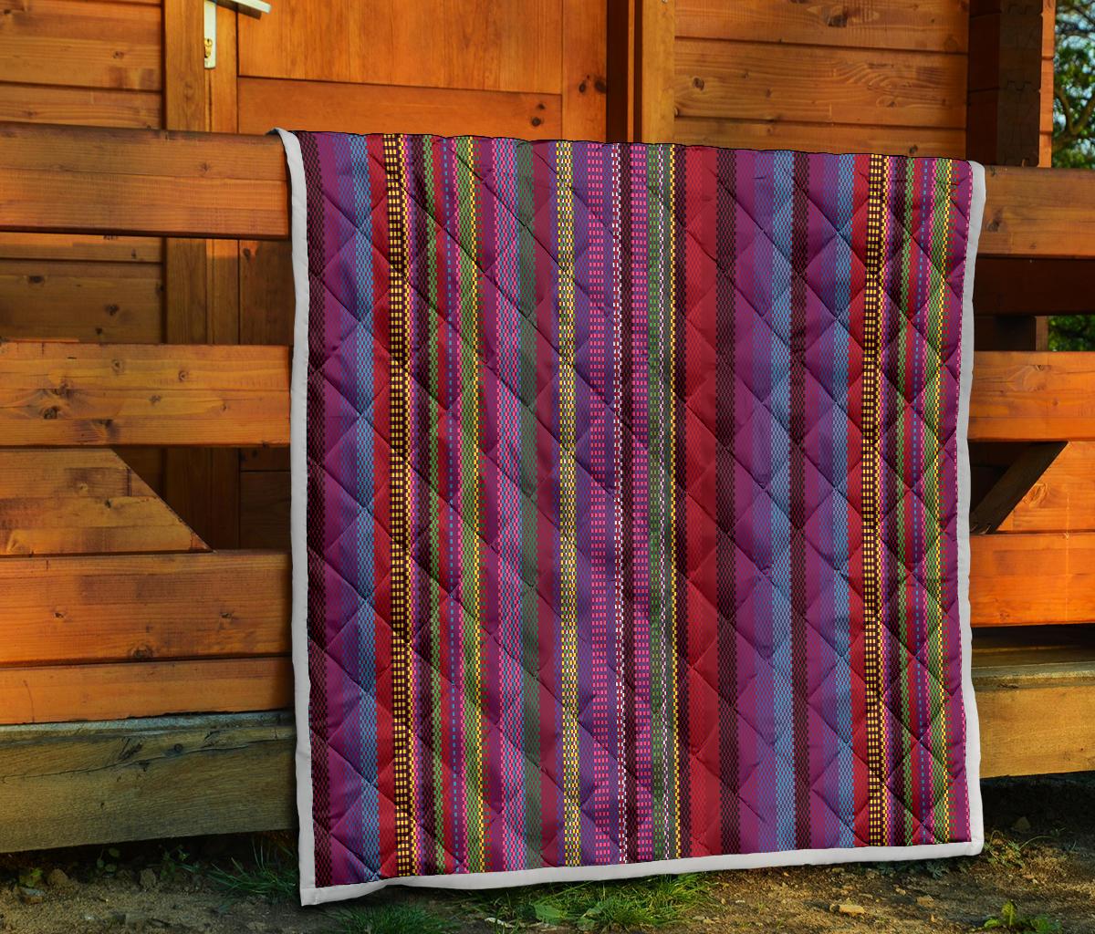 Serape Stripe Print Premium Quilt-JTAMIGO.COM
