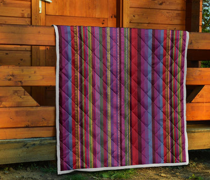 Serape Stripe Print Premium Quilt-JTAMIGO.COM