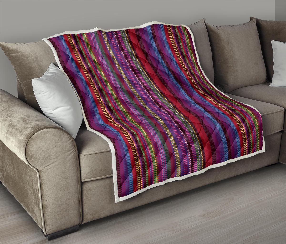 Serape Stripe Print Premium Quilt-JTAMIGO.COM