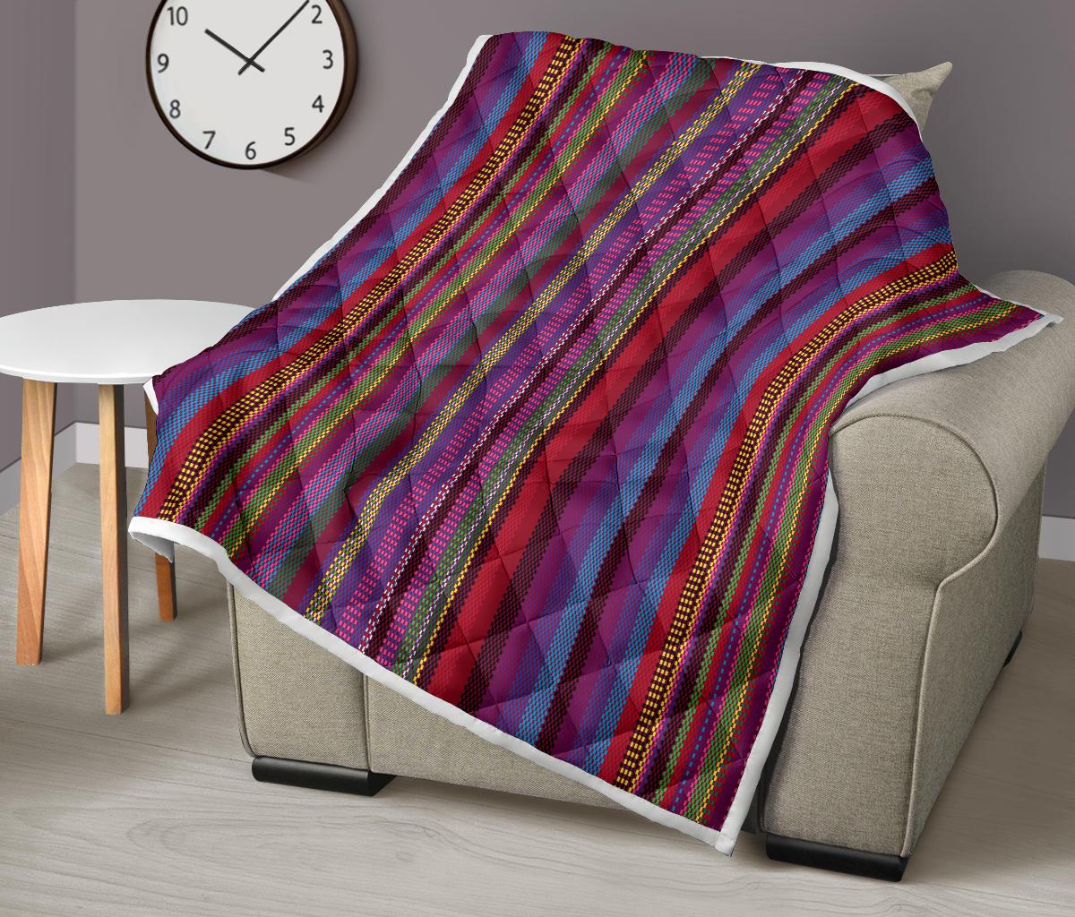 Serape Stripe Print Premium Quilt-JTAMIGO.COM