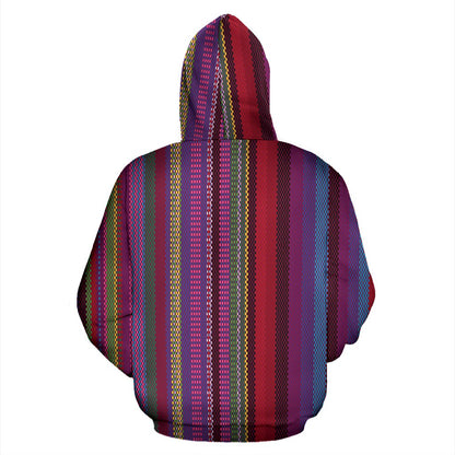 Serape Stripe Print Pullover Hoodie