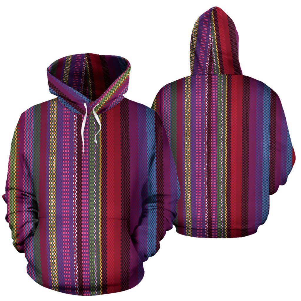 Serape Stripe Print Pullover Hoodie