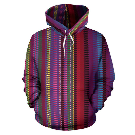 Serape Stripe Print Pullover Hoodie